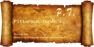 Pittersch Teréz névjegykártya